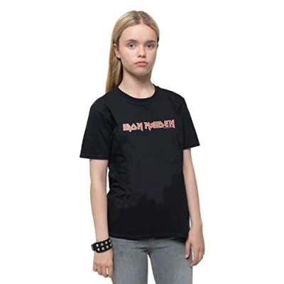 Image of Iron Maiden Kids T Shirt Classic Band Logo Official Black Ages 5 14 yrs XX Large (13/14 Yrs)