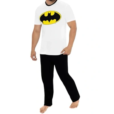 Image of BATMAN Pyjamas Batarang Mens Short Sleeve Men’s Pyjama Sets Cotton White Medium
