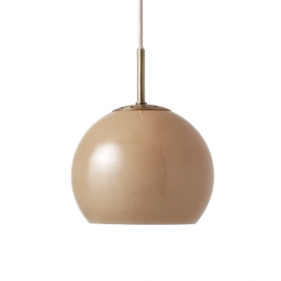 Image of FRANDSEN hanging light Ball, cappuccino, Ø 18 cm, glass