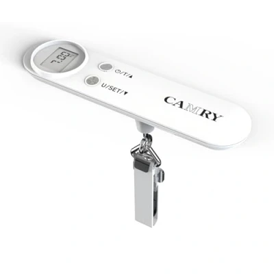 Image of CAMRY Digital Luggage Scale Portable 50Kg Capacity Backlit LCD Overload Alert &amp; Target Weight Battery Included, White