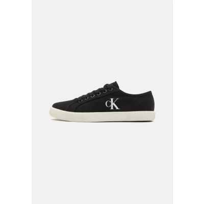 Image of Calvin Klein Women’s Essential Low Top Vulcanised Trainers, Black (Black/Bright White), 7