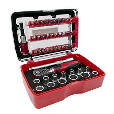 Image of Connex COXB973946 Bit/Socket Wrench Set with Ratchet, Multi Colour, of 46 Piece