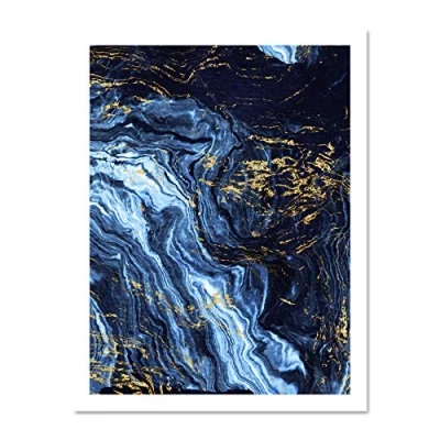 Image of Wee Blue Coo Abstract Dark Gold Pour Large Framed Art Print Wall Poster 18x24 inch