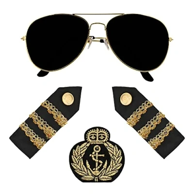 Image of Boland 33203 Costume Set (Party Glasses, Badge and Shoulder Pieces), Multicoloured, Standard Size