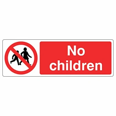Image of 600mmx200mm No Children Sign Rigid Plastic
