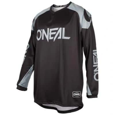 Image of O&#039;Neal Motorcycle Jersey Enduro Motocross Breathable Fabric, Maximum Freedom of Movement, Extended Back Matrix Ridewear Adult Black Grey Size S