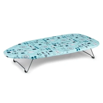 Image of Beldray LA028459PASFEU7 Tabletop Ironing Board 100% Cotton Cover &amp; Felt Pad for a Smooth Press, Compact Convenient, Ideal Left Right Handed Use, Portable/Lightweight, Terrazzo Pastel Pattern