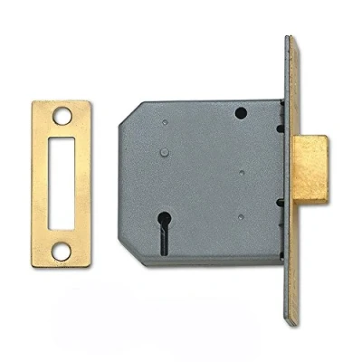 Image of Union 2177 3 Lever Mortice Deadlock Polished Brass 77.5mm 3in Box UNNJ2177PL30