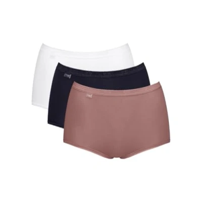 Image of Sloggi Basic+ Maxi 3 Pack Briefs White/Black/Cacao Grey 5XL 24