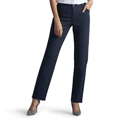 Image of Lee Women’s Relaxed Fit All Day Straight Leg Pant Blue 8 Short