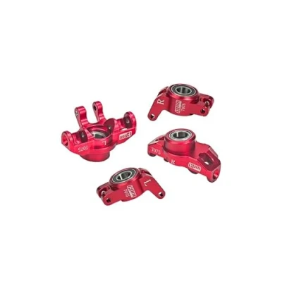 Image of GPM RACING Aluminium 7075 Front Steering Block + Rear Hub (Larger Inner Bearings) For Arrma 1/18 GRANITE GROM MEGA 380 Brushed 4X4 Monster Truck ARA2102 Upgrade Parts Red