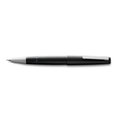 Image of Lamy 2000 black elegant Fountain Pen in robust fibreglass barrel 14 ct. gold nib, partially platinum plated nib size EF