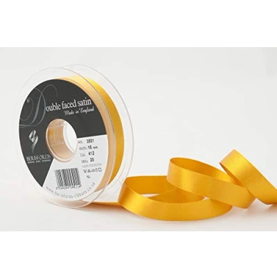 Image of Berisfords Double FACE Poly Satin Ribbon, Topaz, 15 mm