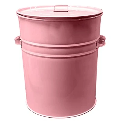 Image of KetoPlastics Classic Nappy Bin Retro Style Baby Pink Steel for Disposal of Nappies Diaper Pail 30L
