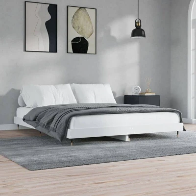 Image of vidaXL Bed Frame without Mattress White 140x200 cm Engineered Wood