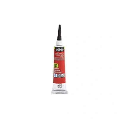 Image of Pebeo Vitrea 160 Glass Paint Outliner 20 Milliliter Tube, Pepper Red,Pepper Red, 114062