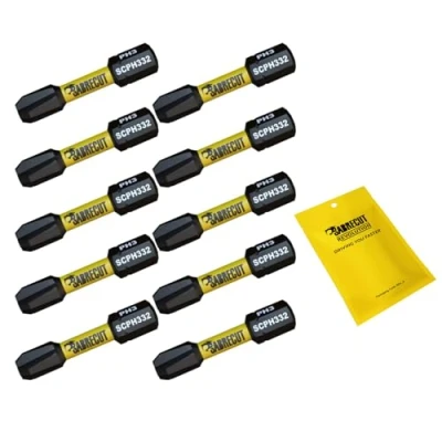 Image of 10 x SabreCut SCPH332_10 32mm PH3 Magnetic Impact Screwdriver Driver Bits Set Phillips Heavy Duty Compatible with Dewalt Milwaukee Bosch Makita and More