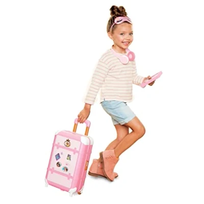 Image of Disney Princess Travel Suitcase Play Set for Girls with Luggage Tag Style Collection, 14 Pretend Accessories Pieces Including Passport! Ages 3+
