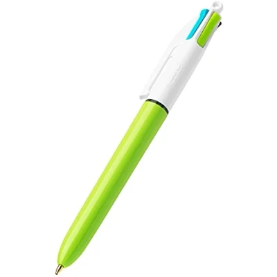 Image of BIC 4 Colours Ballpoint Pen Fun, Pastel Colours, Pack of 1, Ideal for the Office, Home Office or School