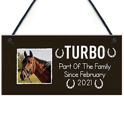 Image of RED OCEAN Personalised Horse Sign Hanging Stable Lover Gift Home