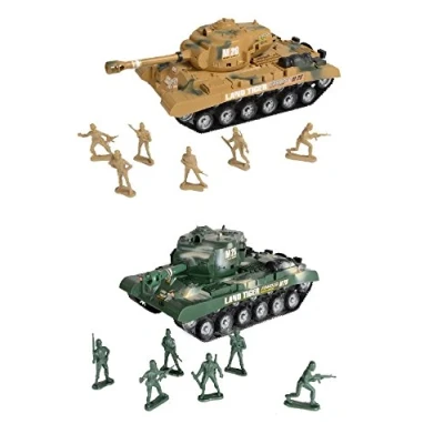Image of Toyland® &quot;Combat Mission Boys Friction Powered Army Tank &amp; Soldiers Military Playset 1 Chosen At Random