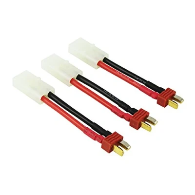 Image of OliYin 3pcs Male Anti skid Deans to plug for Tamiya Female Connector Adapter Cable 14awg 1.96in Lipo Charger(pack of 3)