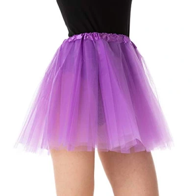 Image of Stylex Party Tutu Skirt for Women Elastic Fancy Dress Costume up Parties Dancing 3 Layers (Purple)