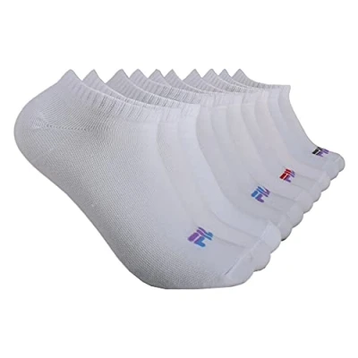 Image of Fila Women&#039;s Show Socks, White Multi (10 Pack), One Size (Pack of 10)