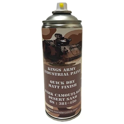 Image of Kings Army Dark Camouflage Desert Sand Bs 381 420 Military Matt Spray Paint 400ml Vehicle Paint, Airsoft, Paintball, Model Maker Fishing