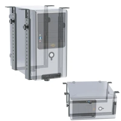 Image of RICOO Computer Mount Under Desk TRH 02 Rack Shelf Server PC Case Holder Flexible Extendable/Black