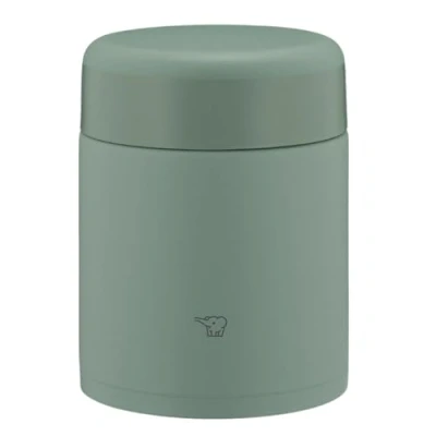 Image of ZOJIRUSHI SW KA40 GM Mahobin Stainless Steel Thermal Soup Jar, Lunch Seamless 13.5 fl oz (400 ml), Matte Green, Integrated Lid and Seal, Easy to Clean, Only 3 Pieces