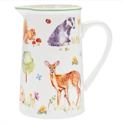 Image of The Leonardo Collection LP94485 Woodland Wildlife Milk/Cream Jug, Fine China, 13x9x14cm, Boxed