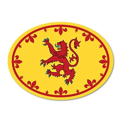 Image of Landing Designs Lion Rampant Oval Flag, Car, Van Decal Sticker