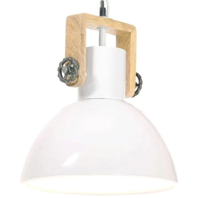 Image of vidaXL Industrial Hanging Lamp 25 W White Round 30 cm E27