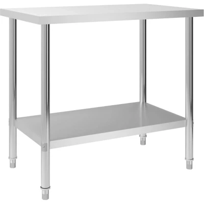 Image of vidaXL Kitchen Work Table 100x60x85 cm Stainless Steel