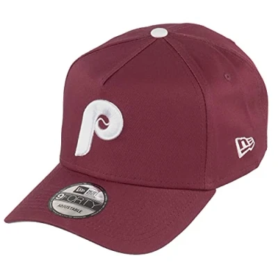 Image of New Era Philadelphia Phillies MLB Cardinal Red 9Forty A Frame Adjustable Cap One Size