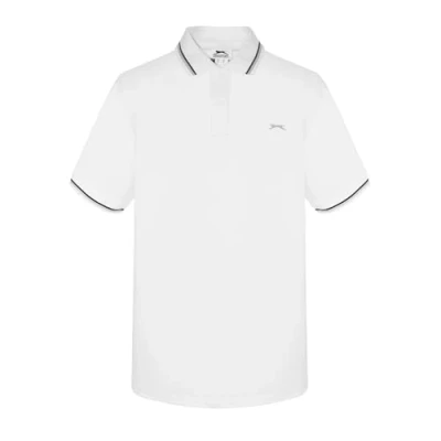 Image of Slazenger Men&#039;s Polo Shirt, Short Sleeved, Striped Details Blue XX Large
