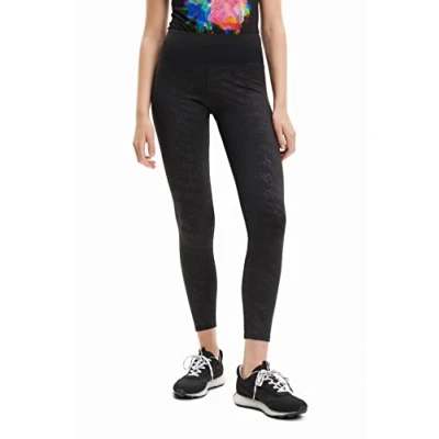 Image of Desigual Elisabet Black Logo Sports Leggings 23SWKK05