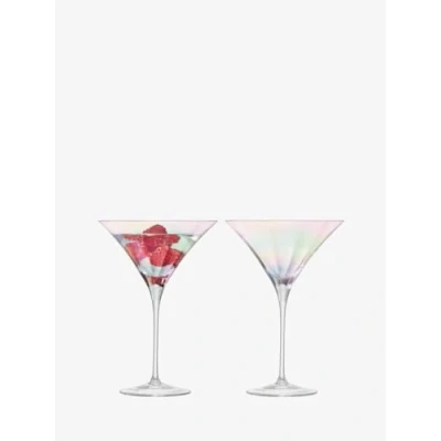 Image of LSA Pearl Cocktail Glass 300ml Mother of Set 2 Mouthblown &amp; Handmade Hand Painted PE25