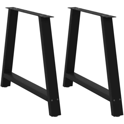 Image of vidaXL Dining Table Legs A Shaped 2 pcs Black 100x(72 73) cm Steel