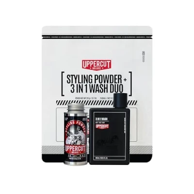 Image of Uppercut Deluxe Styling 3 in 1 Wash and Powder Duo, A Gentle Suitable For All Hair Types Easy Application to Add Texture Volume, x 240ml, 20g