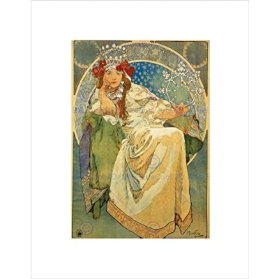 Image of Wee Blue Coo Alphonse Mucha Princess Hyacinth 1911 Old Master Wall Art Print