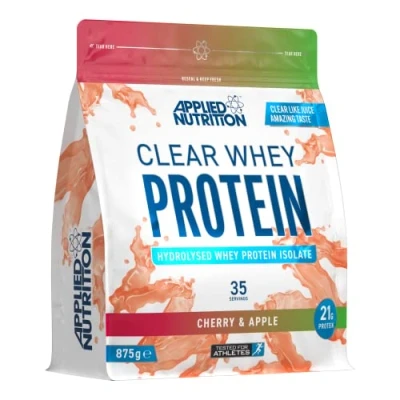 Image of Applied Nutrition Clear Whey Isolate Protein Isolate, Refreshing High Powder, Fruit Juice Style Flavours (Cherry &amp; Apple) (875g 35 Servings)