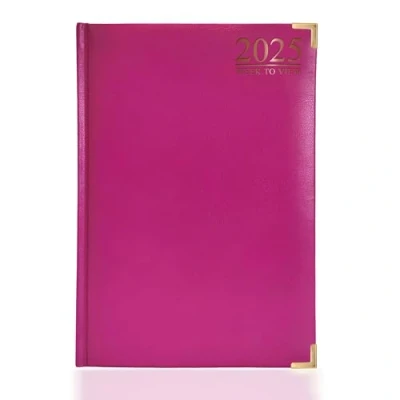 Image of G4GADGET 2025 A5 Week To View Purple Diary On Two Pages Weekly For Home and Office Use Desk