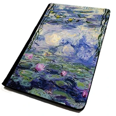 Image of WTF Passport Cover/Holder. Classic Art Monet Water Lilies. Travel Protection.