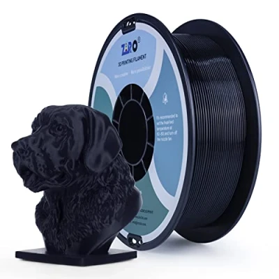 Image of ZIRO PETG Filament 1.75mm 3D Printer 1.75 1kg (2.2lbs), Dimensional Accuracy +/ 0.03mm, Black