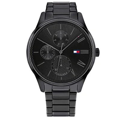 Image of Tommy Hilfiger Analogue Multifunction Quartz Watch for Men with Black Stainless Steel Bracelet 1791849