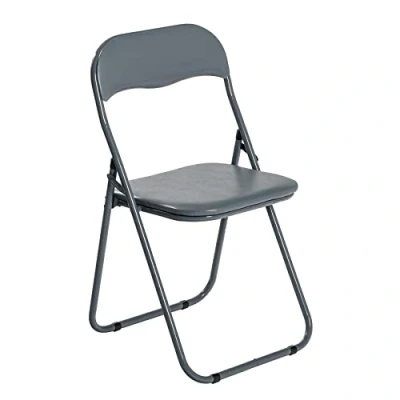 Image of All Grey Padded Folding Chair By Harbour Housewares