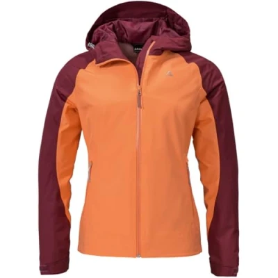 Image of Schöffel Wamberg L Women&#039;s Hiking Jacket with Adjustable Hood, Chrysanthemum, 30 EU, Dark Burgundy, 44