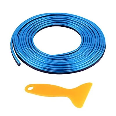 Image of Car Interior Decor Line, 5m 16.4ft Universal Moulding Strips Dashboard Air Vent Steering wheel Line Decoration Sticker(Blue) decorations